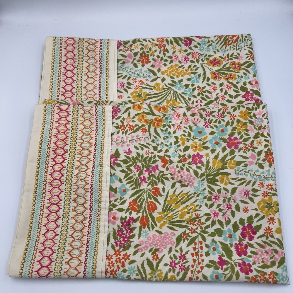 Vintage Wondercale Springmaid Standard Pillowcase Set of 2 Floral Retro 60s 70s